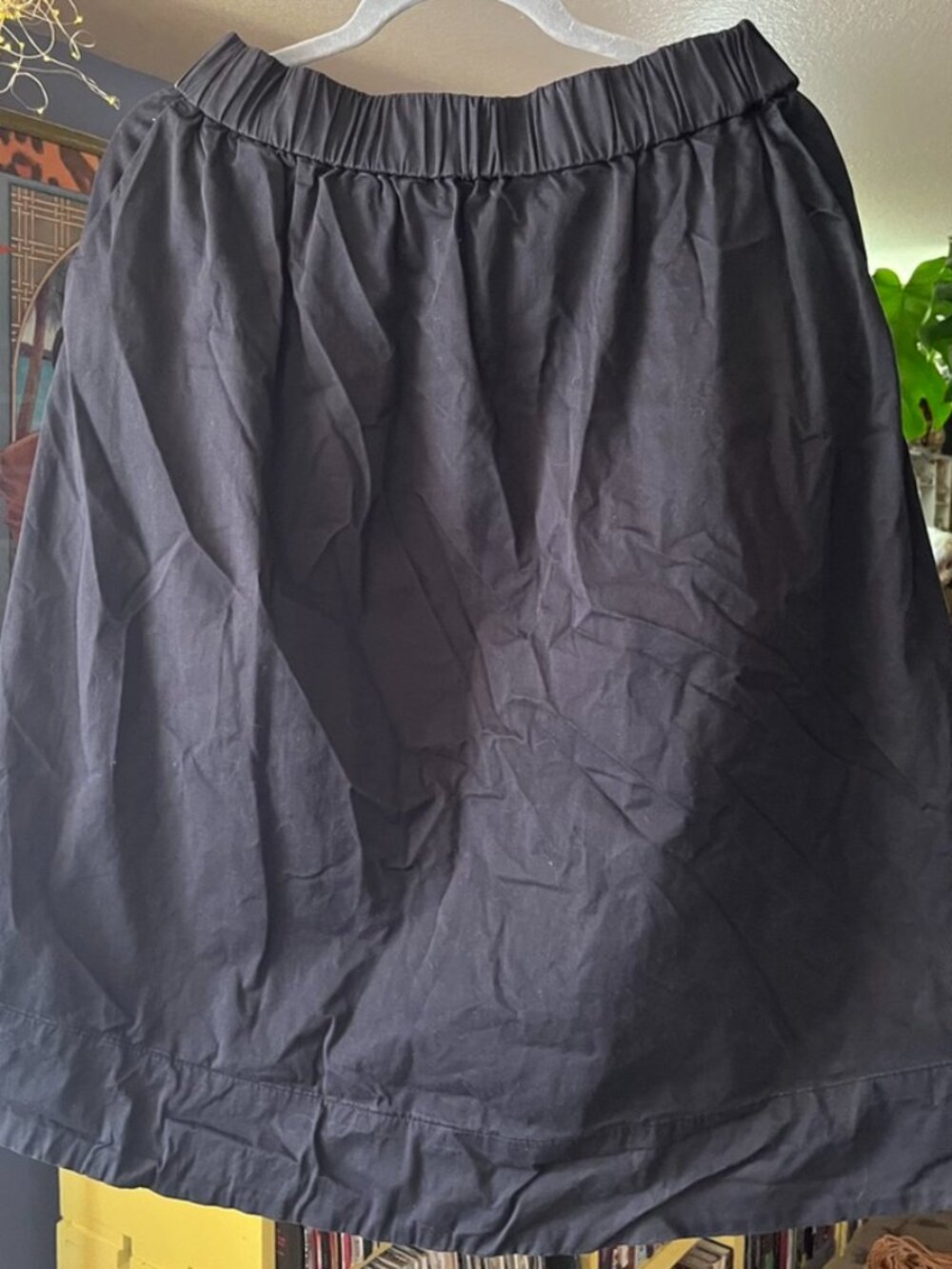 Everlane Midi Faded Black Sturdy Cotton/Elastane Skirt GUC 12